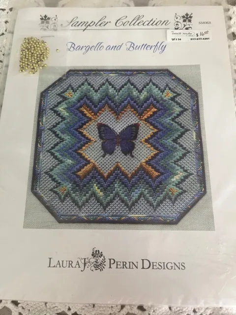 Laura J. Perin Sampler Collection "BARGELLO AND BUTTERFLY"  Needlepoint Pattern