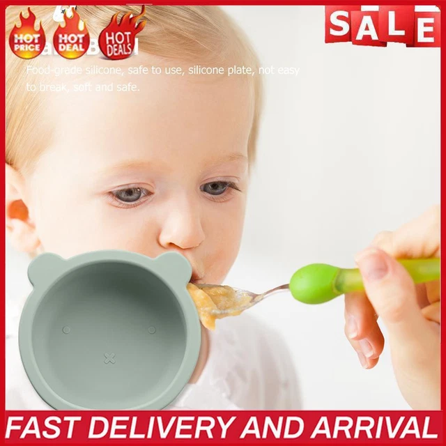 Plato de silicona para niños, portabebés con ventosa, antideslizante, libre de BPA (gr