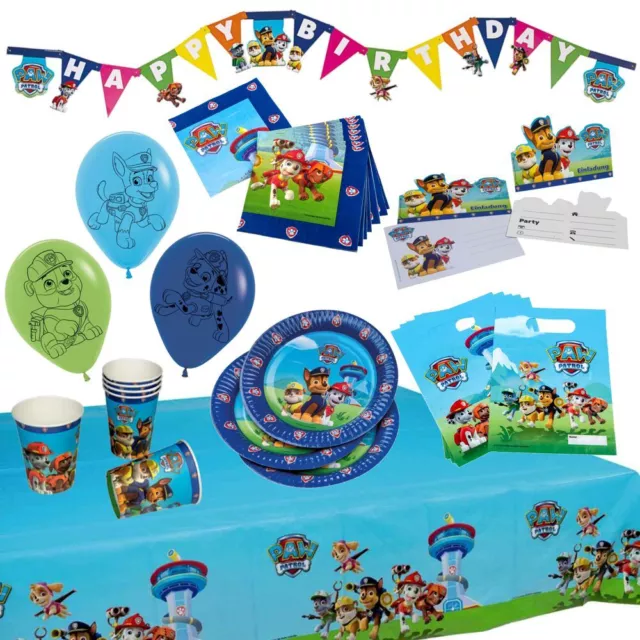 XXL Fiesta Cumpleaños Set para Niños Paw Patrol Partykoffer 51 Piezas