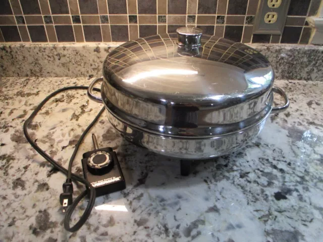 Farberware 344A 12 Electric Skillet Buffet 3 Qt Stainless Steel Cooker  Dome Lid