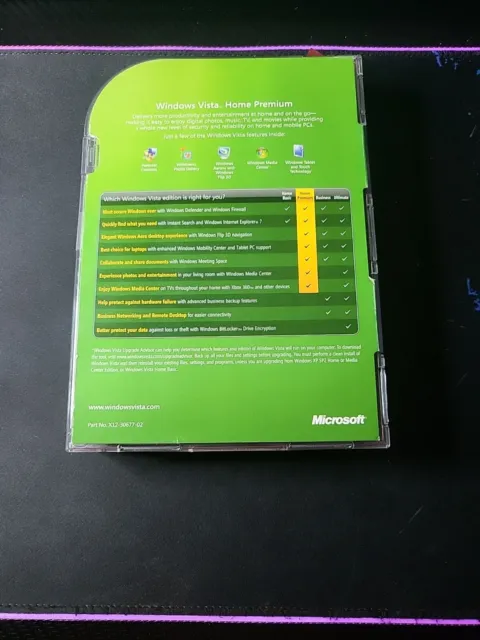 Microsoft Windows Vista Home Premium UPGRADE with Serial 🕹 PC CD ROM🕹FREE POST 2