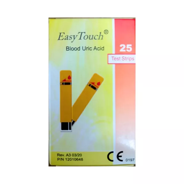 Easy Touch URIC ACID LEVEL Test Strips 1 Box @ 25 Strips FREE Postage