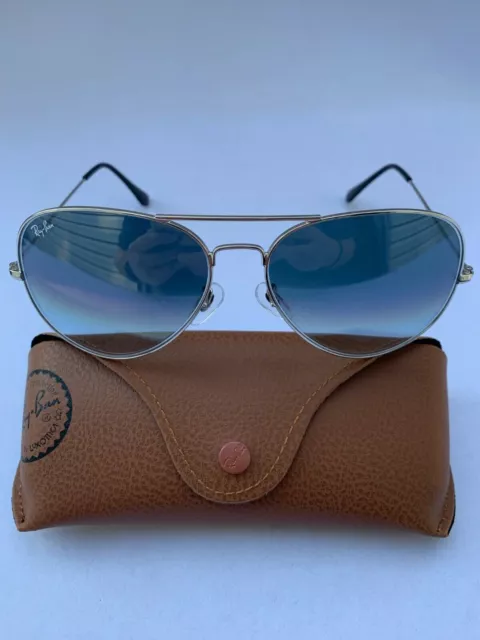 Ray-Ban Aviator Sunglasses 003/32 RB3026 62m Silver Frame & Grey Gradient Lenses