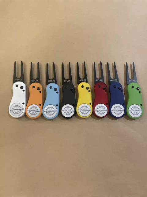 Flix Pro Foldable Divot Repair Tool & Marker White/Green/Orange/Yellow/Red/Black