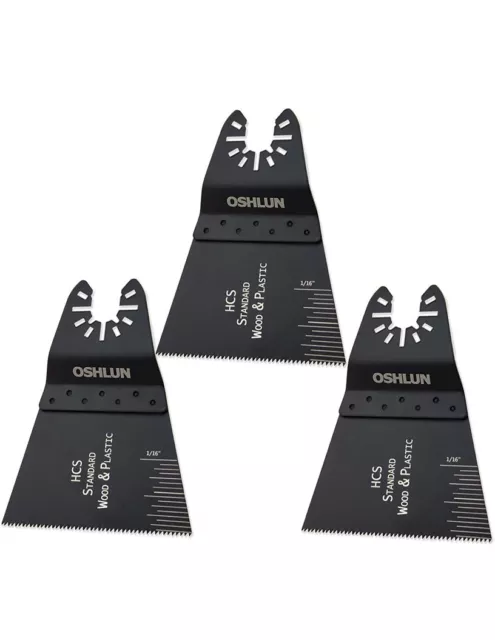 Oshlun MMC-0403 2-2/3" Stdrd HCS Oscillating Tool Blade 3 Pk Quick-Fit