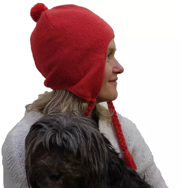 UNISEX Hats by Alpaca Select Wool, Fleeced  Ear flaps & Tassels, Plain CHULLO