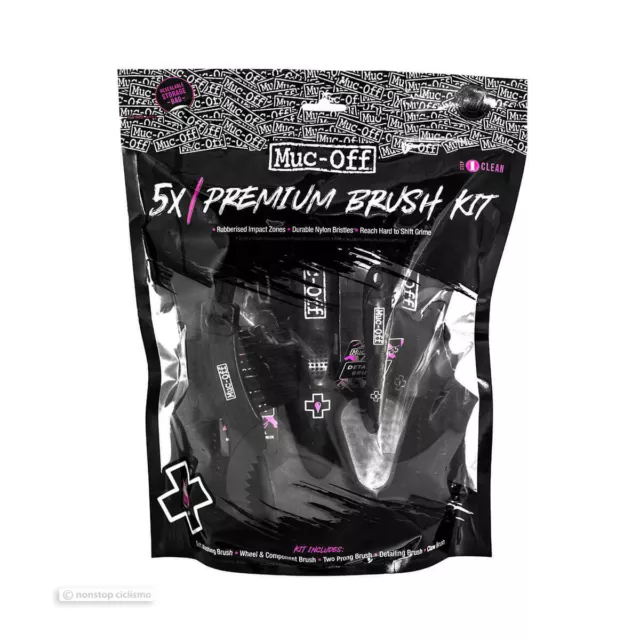 Muc-Off 5x PREMIUM BRUSH KIT Bicycle Cleaning Brush Set - 5 Piece