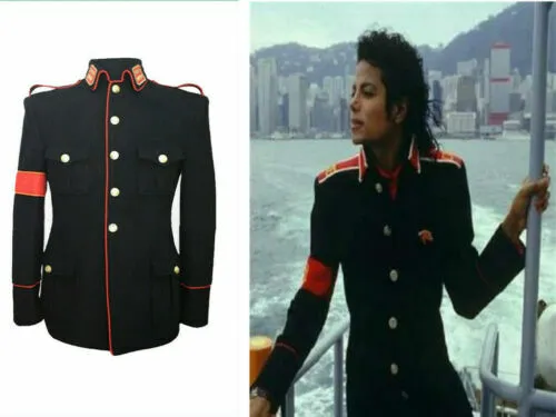 Michael Jackson Black Military Jacket For Mens &