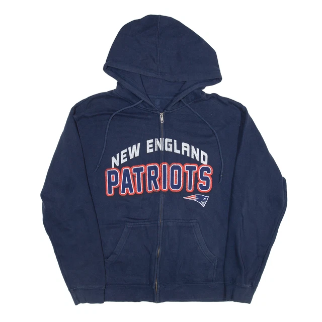 Felpa con cappuccio NFL New England Patriots USA blu cerniera intera da uomo L