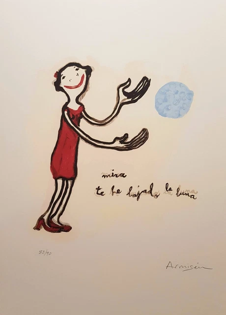 Obra gráfica original de Eva Armisén - Te he bajado la luna, firmada y numerada