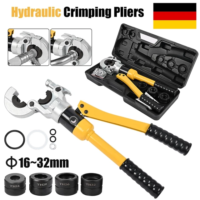 Elektriker Werkzeug 8 Ton Hydraulik Presszange, Kontur Hydraulische Presszange, 16-32mm Rohr Pressbacken, 360° Drehbar, Für Verbundrohr Und Fittings, TH Profil Crimp Rohrpresszange Presszange Kupferrohr