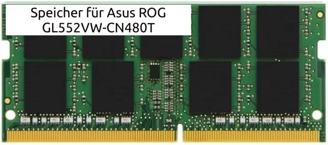 16GB Mémoire Vive DDR4 pour Asus Rog GL552VW-CN480T RAM Mémoire Sodimm