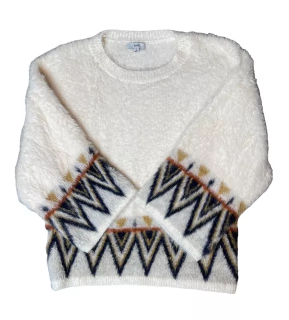 Fate Sweater Womens Small Zig Zag Super Soft Furry Pullover