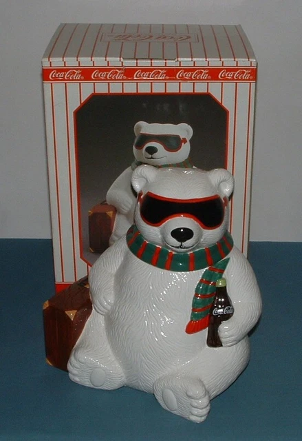 Vintage Coca Cola Hollywood Bear Cookie Jar - 1996 - Mib