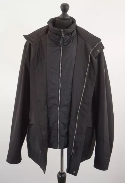 Strellson Court Herren Jacke Winterjacke 58 3XL schwarz uni Kapuze A926