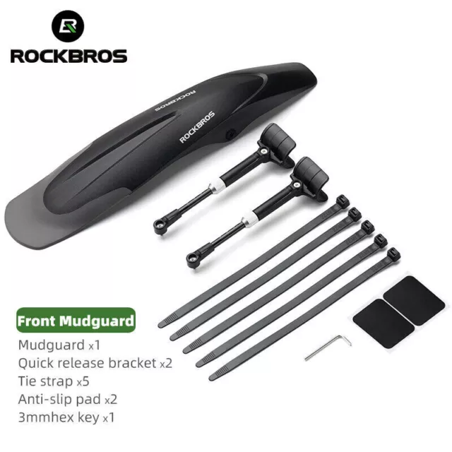 ROCKBROS Mountain Bike Fenders 26-29 inch MTB Mudguard Adjustable Detachable