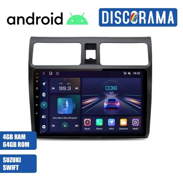 Autoradio Android 4/64Gb Suzuki Swift 2003-2010 Stereo Auto Touch 9" Wifi Navi