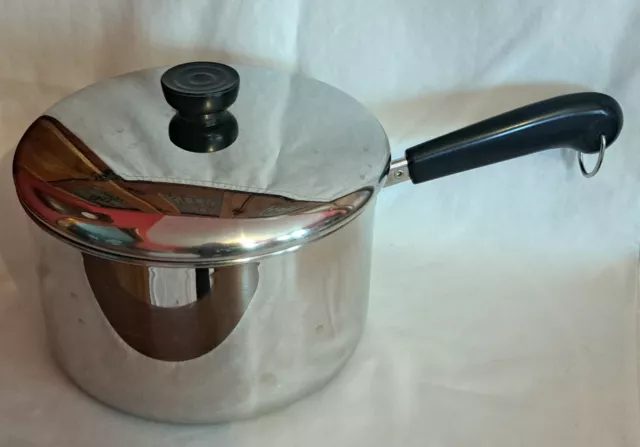 Revere Ware 4qt Tri-Ply Disc Bottom Sauce Pan W/lid Stainless Steele