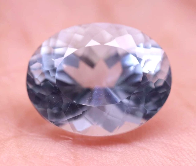 10.20 Ct Natural Santa Maria Blue Aquamarine Certified Oval Cut Treated Gemstone