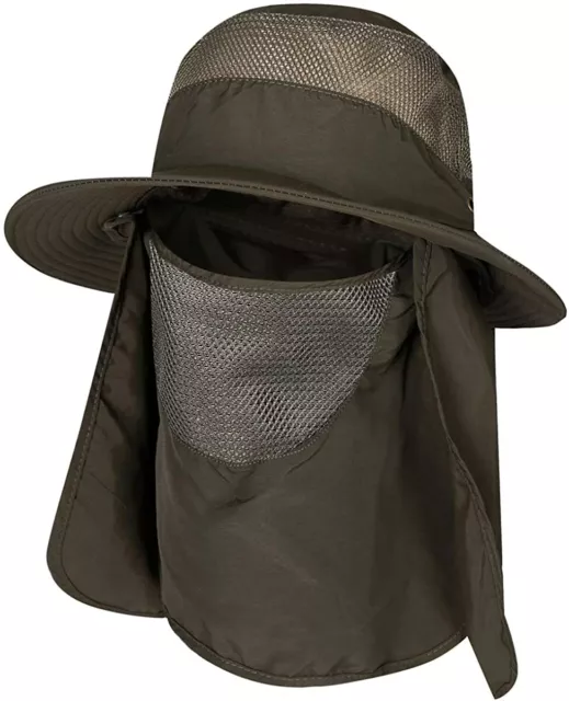 Fishing Sun Hat 360° UV Solar Protection Safari UPF 50+ Quick Dry Removable Neck