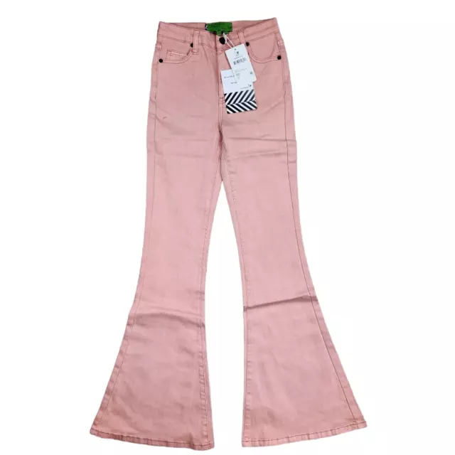 SANDRINE ROSE X Free People Flare Bell Jeans Petal R1017 Blush Women's ...