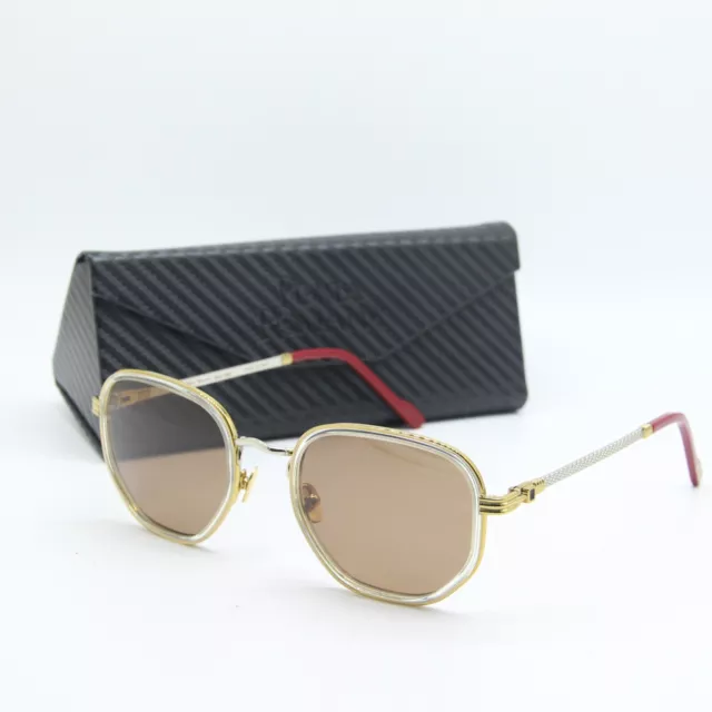 New Porta Romana Mod. 1262 Col. 100R Gold Red Authentic Sunglasses W/Case 54-21