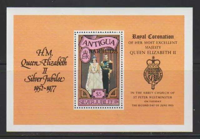 Antigua 1977 Stamps Silver Jubilee Qeii Overprinted Barbuda Ss Mnh - Ant83