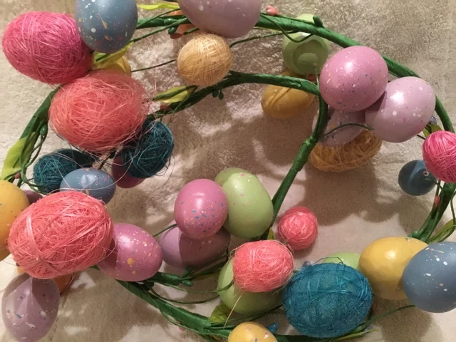 NEW Speckled Easter Egg Garland ~ Spring Colors ~ 5'