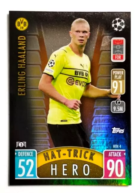 Topps Match Attax Extra 2021-22 Card N. Hth 4 Erling Haaland Hat - Trick Hero