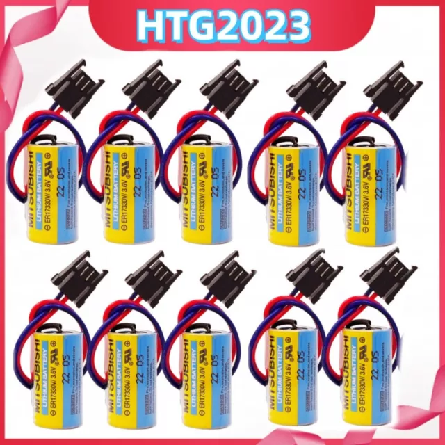 10x ER17330V 3.6V 1700mAh Batterie für Mitsubishi A6BAT PLC Akku mit Stecker DE