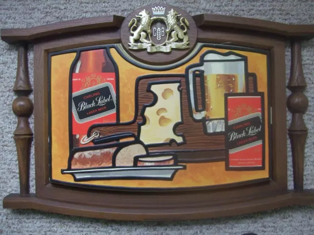 1973 Carling Black Label Lager Prestige Wall Plaque  25"X17" EX