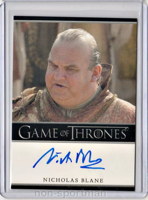 Game Of Thrones Season 2 Nicholas Blane Autograph