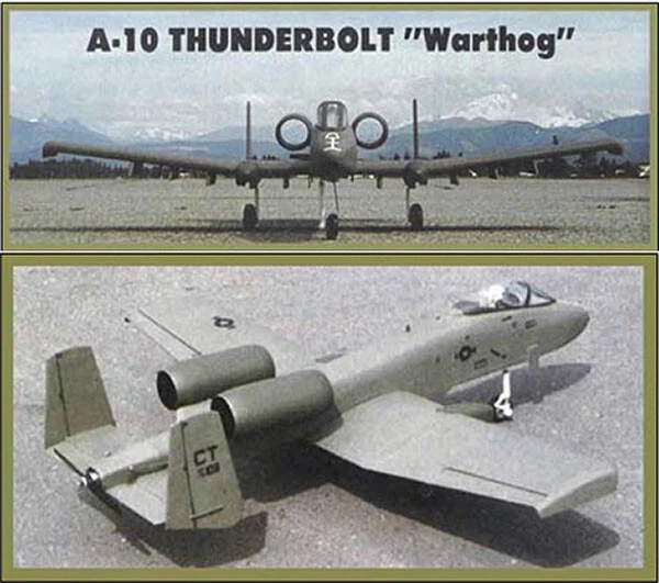 MODELLO AIRPLANE PLANS (RC) Fairchild A10 Thunderbolt ""Warthog"" 57