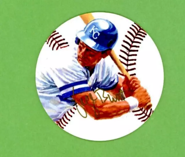 1986 GEORGE BRETT Gold Autograph Ceramic Gartlan USA Baseball Rounder