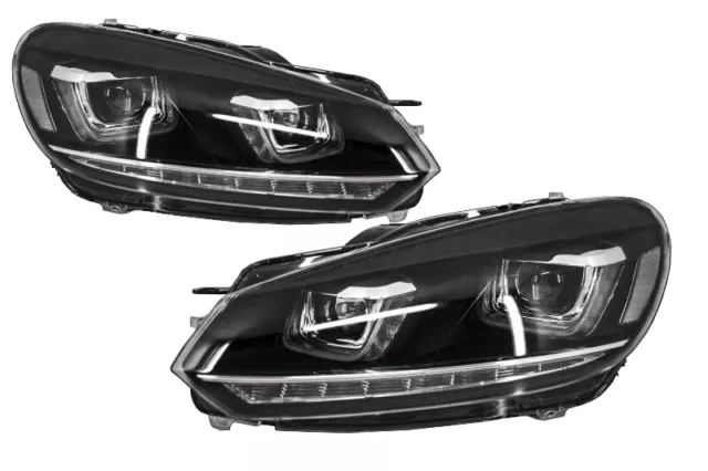 Scheinwerfer für VW Golf 6 VI 08-13 3D LED DRL U-Golf 7 LED Fließendes Drehen