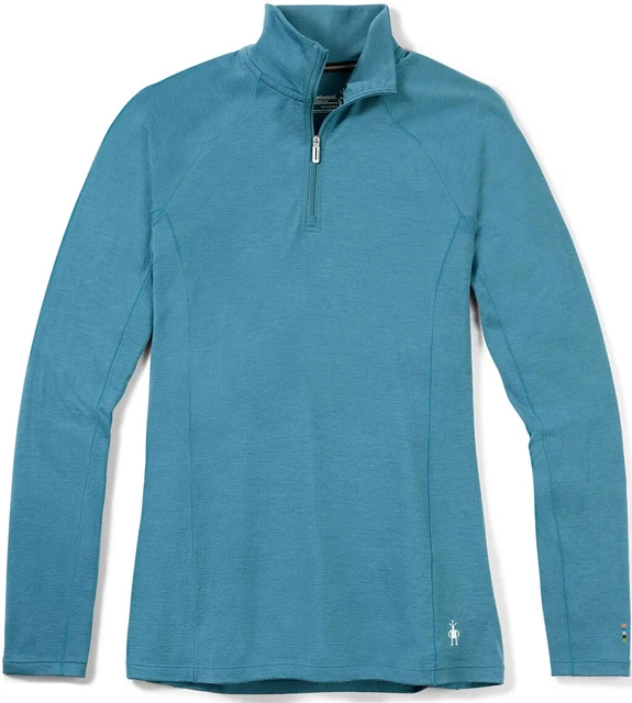 Smartwool Women's Base Layer Classic Merino 150 1/4 Zip Blue Spruce Size L New