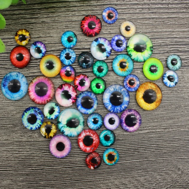 100 Pcs DIY Doll Eyes Vintage Sticker Round Glass Fake Animal 3