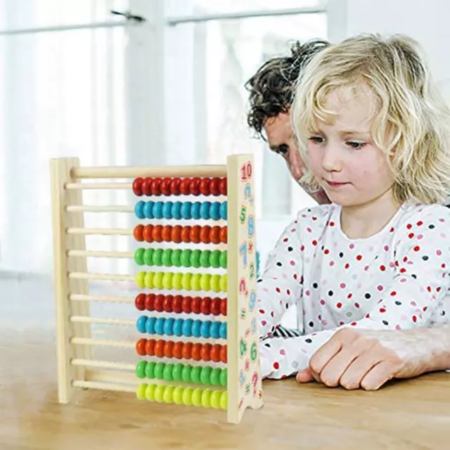 Rechenmaschine Rechenschieber Kinder Rechenrahmen Abakus Holz Zählrahmen Gift 3