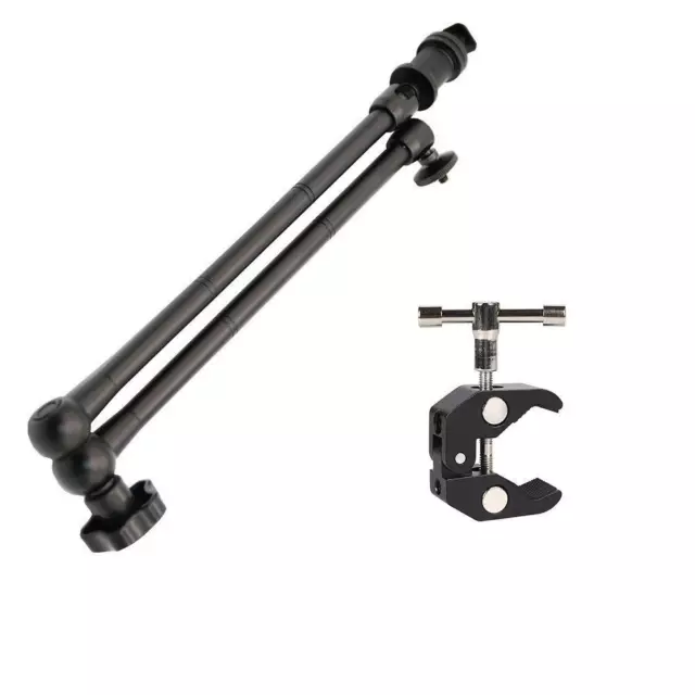 Cámara articulada brazo mágico soporte de flash aluminio DSLR LCD roscado súper abrazadera