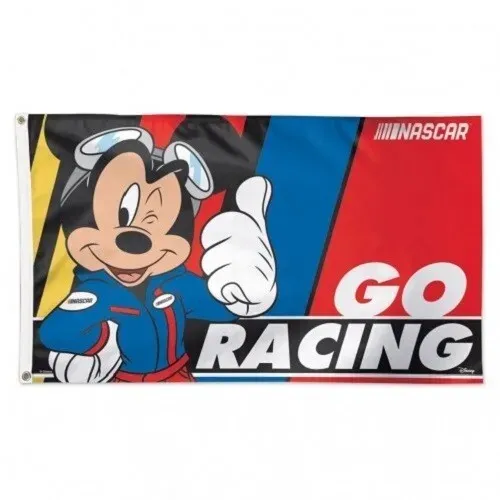 Nascar Disney's Mickey Mouse Wincraft Deluxe 3' X 5' Flag w/ Metal Grommets