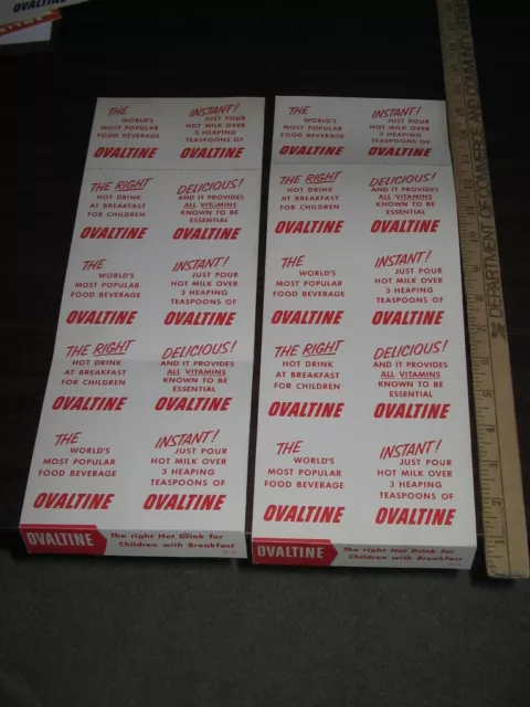 OVALTINE 1950s store shelf display sign RED (1 item) instant drink mix can jar