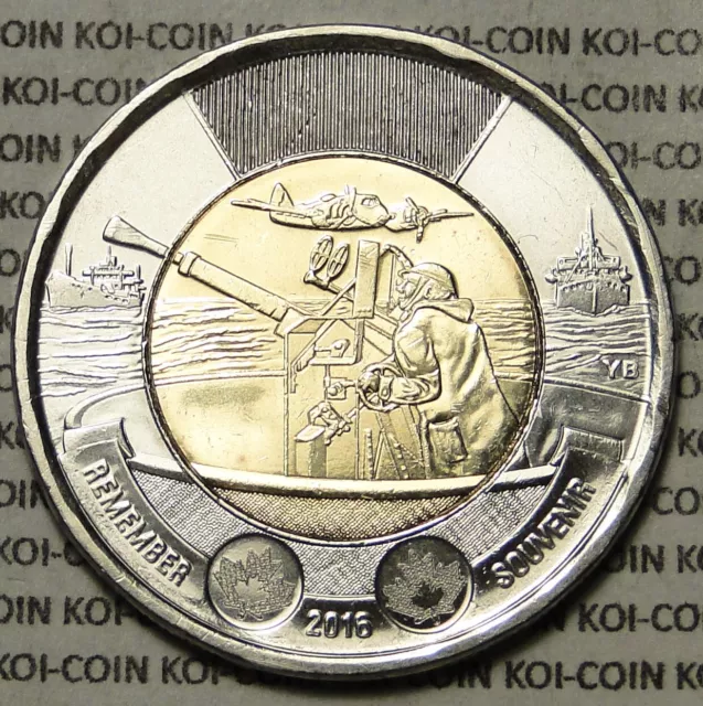 Canada 2016 75th anniversary of Battle of Atlantic toonie circulated
