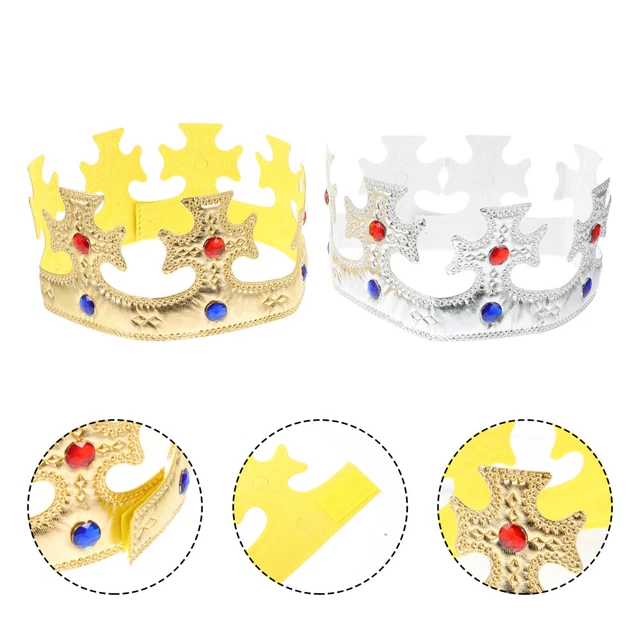 2 pz oggetti di scena gioco di ruolo decorazione abbigliamento cappello re ragazzi compleanno bambino