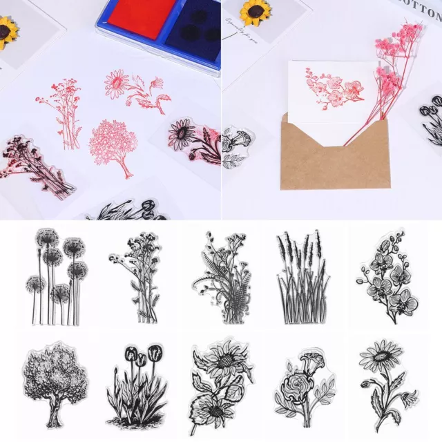 Handmade Silicone Flower&Plant Flower Stamps Scrapbook Decoration Rubber Stamp