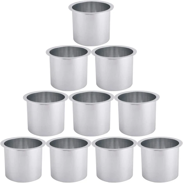 Novelbee 10 Pieces of Sliver Solid Aluminum Drop-in Drink Cup Holder for Boat