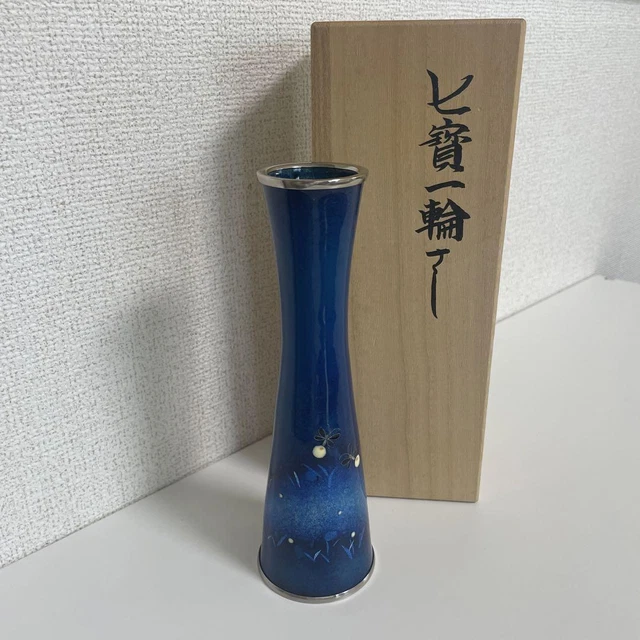 CLOISONNE ware Vase Height 7.6 inch Firefly pattern Japanese art CLOISONNE ware Vase Height 7.6 inch Firefly pattern Japanese art