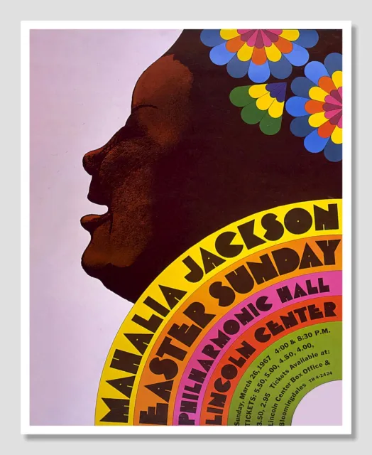 Gospel Singer Mahalia Jackson Small Concert Poster - Vintage Art Reprint