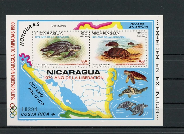 Nicaragua Block 114 postfrisch Schildkröte #IN052