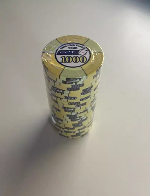 BLISTER da 25 Fiches - Poker chips ceramica replica EU Poker Tour Valore 1000