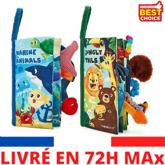 Jouet de Livre Bébé pour 3 Mois Livre Tissu pour Bébé 0 3 6 Mois Jouet Poussette